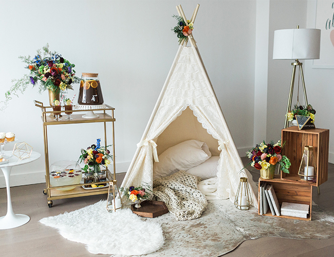 Cozy Glamping At Home Engagement Photos - Inspired by This