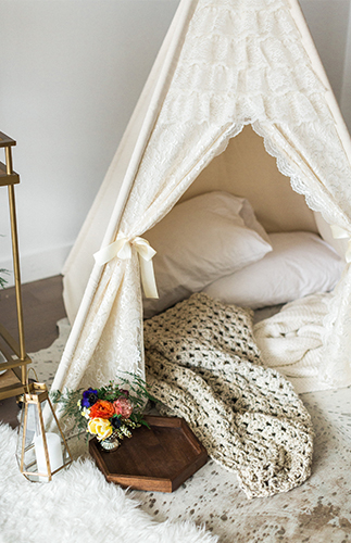 Cozy Glamping At Home Engagement Photos - Inspired by This