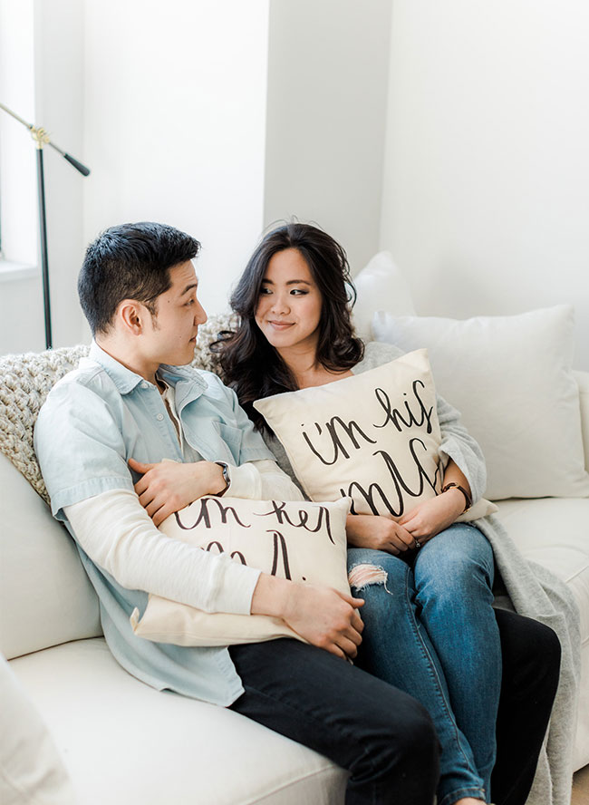 Cozy Glamping At Home Engagement Photos - Inspired by This