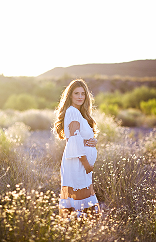 Fashionable Family Maternity Photos by a River - Inspired by This