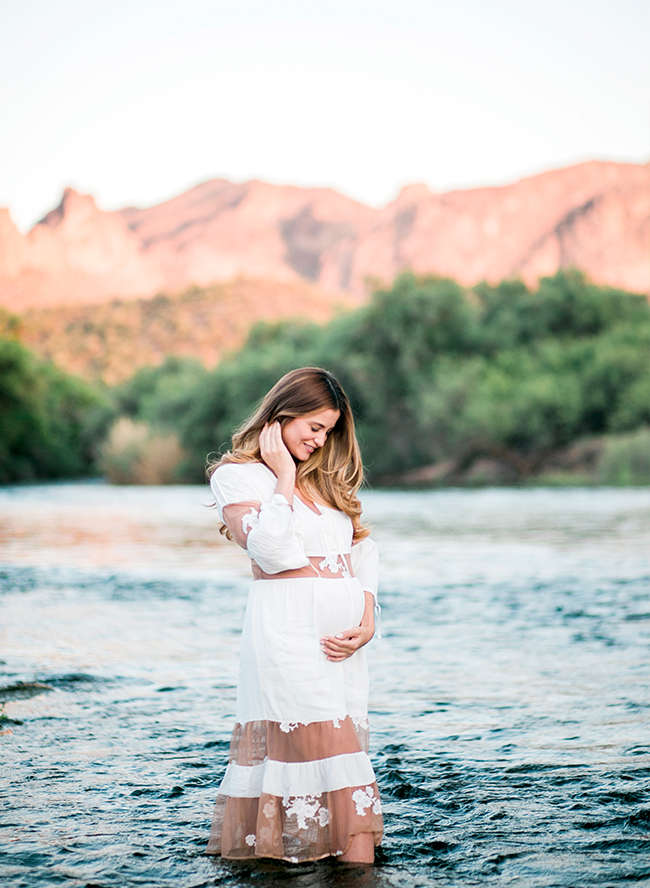 Fashionable Family Maternity Photos by a River - Inspired by This