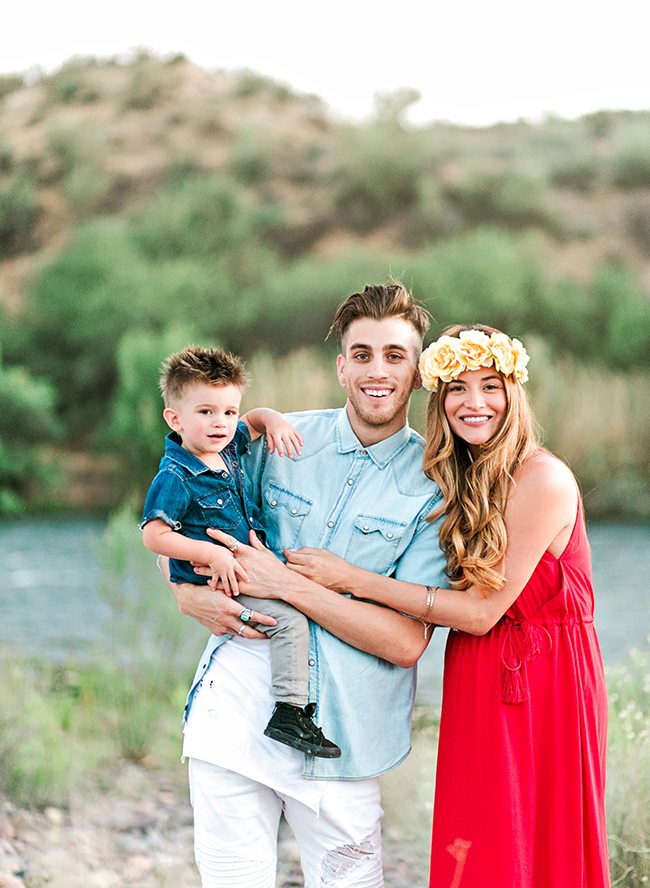 Fashionable Family Maternity Photos by a River - Inspired by This