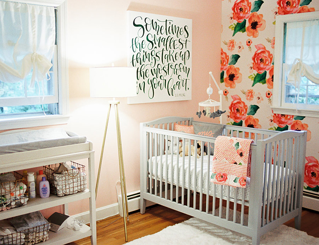 Grey & Pink Rose Nursery - Inspired by This