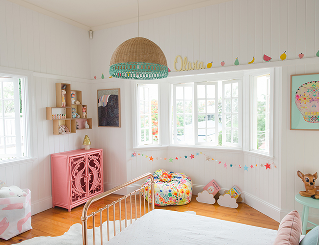 An Adorable Eclectic Bedroom for a Little Girl - Inspired by This