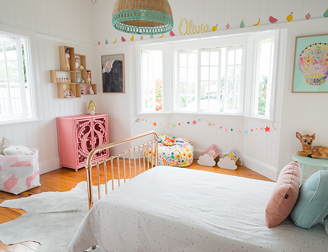 An Adorable Eclectic Bedroom for a Little Girl - Inspired by This