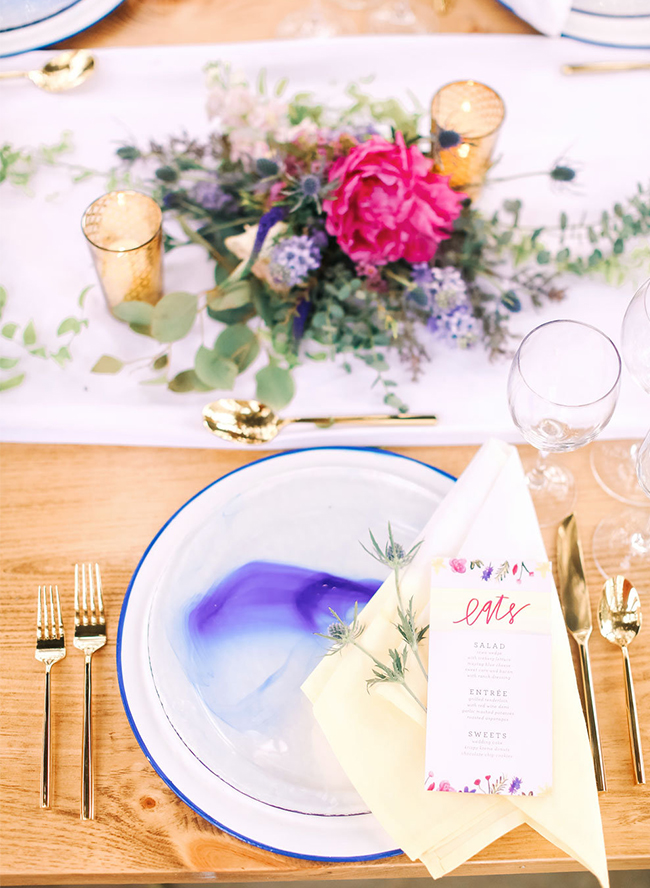 Bright Blue & Pink Garden Wedding Inspiration - Inspired By This