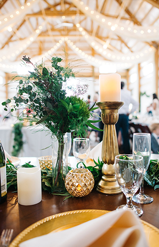 White & Gold Barn Wedding in the Woods - Inspired by This