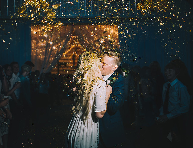 White & Gold Barn Wedding in the Woods - Inspired by This