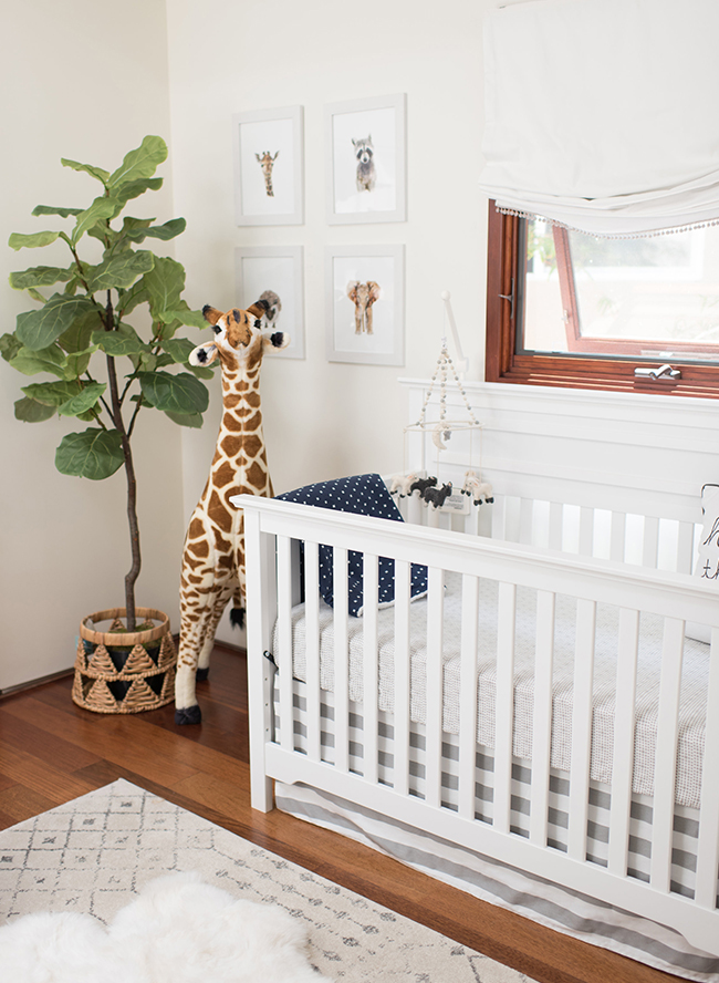 grey and blue baby room