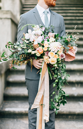 Romantic Peach Southern Wedding at The Swan House - Inspired by This