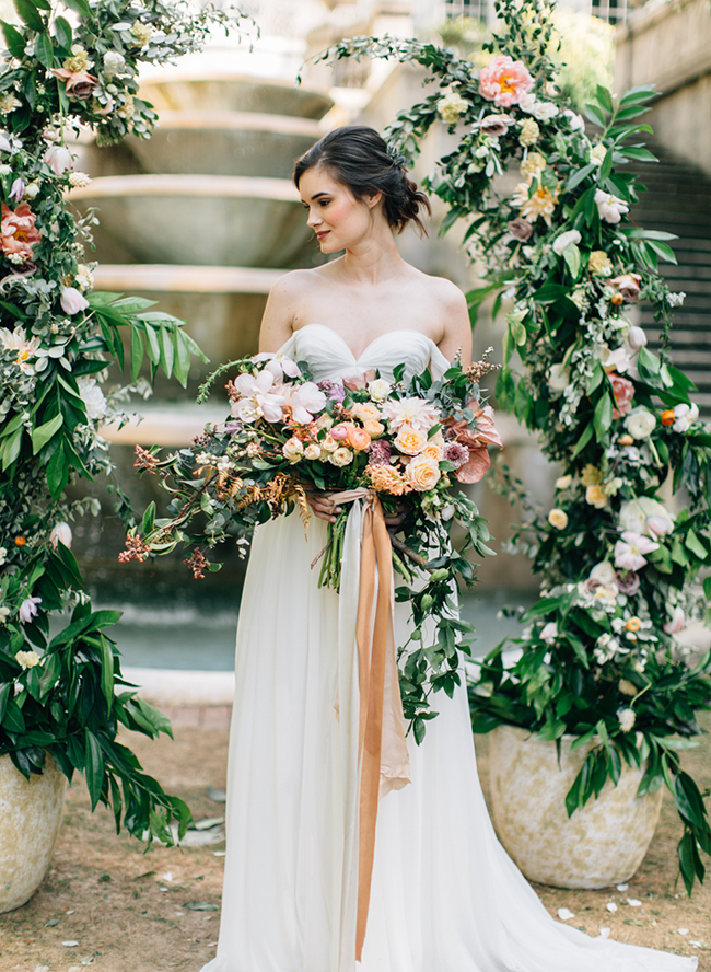 Romantic Peach Southern Wedding at The Swan House - Inspired by This