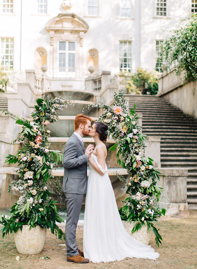 Romantic Peach Southern Wedding at The Swan House - Inspired by This