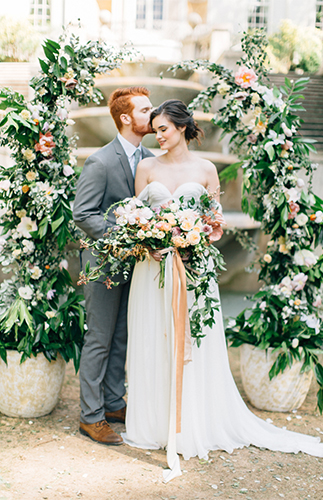 Romantic Peach Southern Wedding at The Swan House - Inspired by This