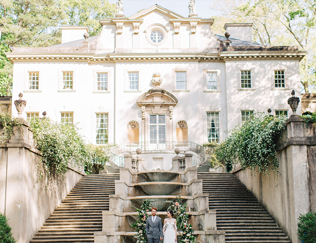 Romantic Peach Southern Wedding at The Swan House - Inspired by This