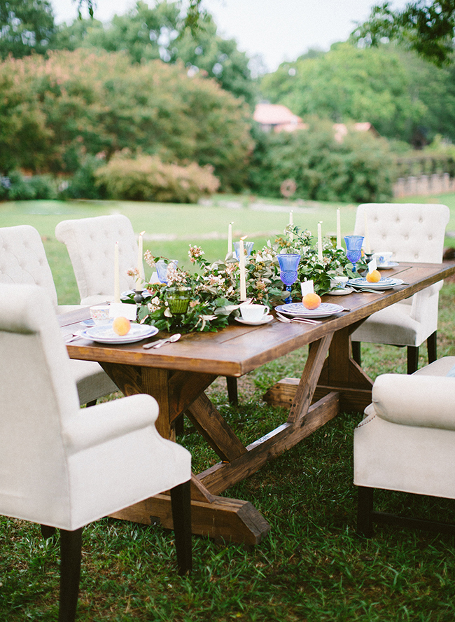 Beautiful Blue Peach Orchard Wedding Inspiration - Inspired by This