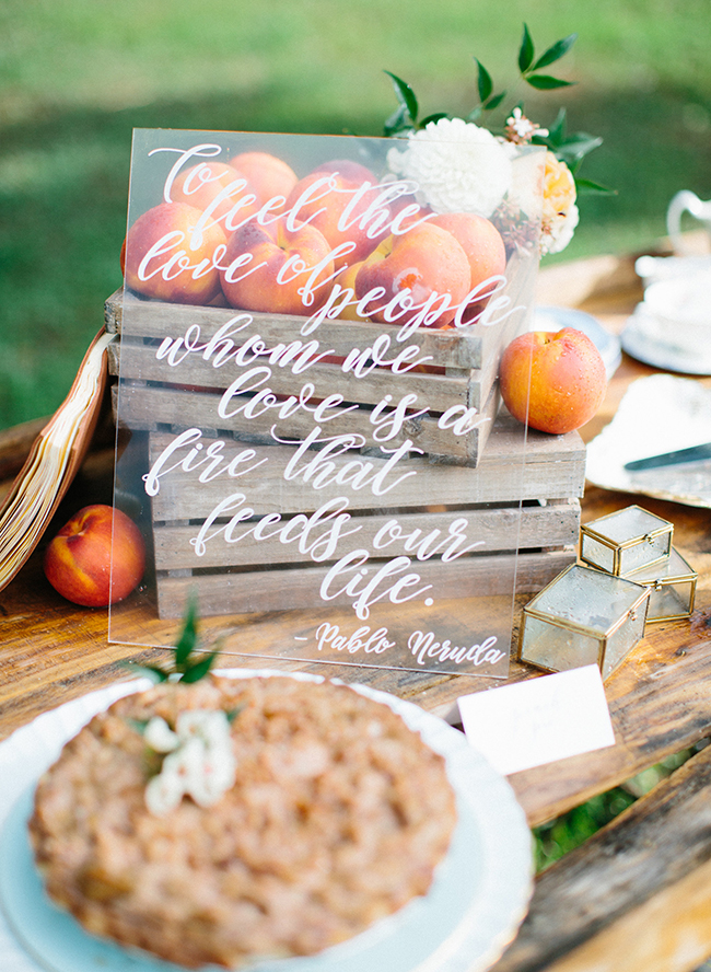 Beautiful Blue Peach Orchard Wedding Inspiration - Inspired by This