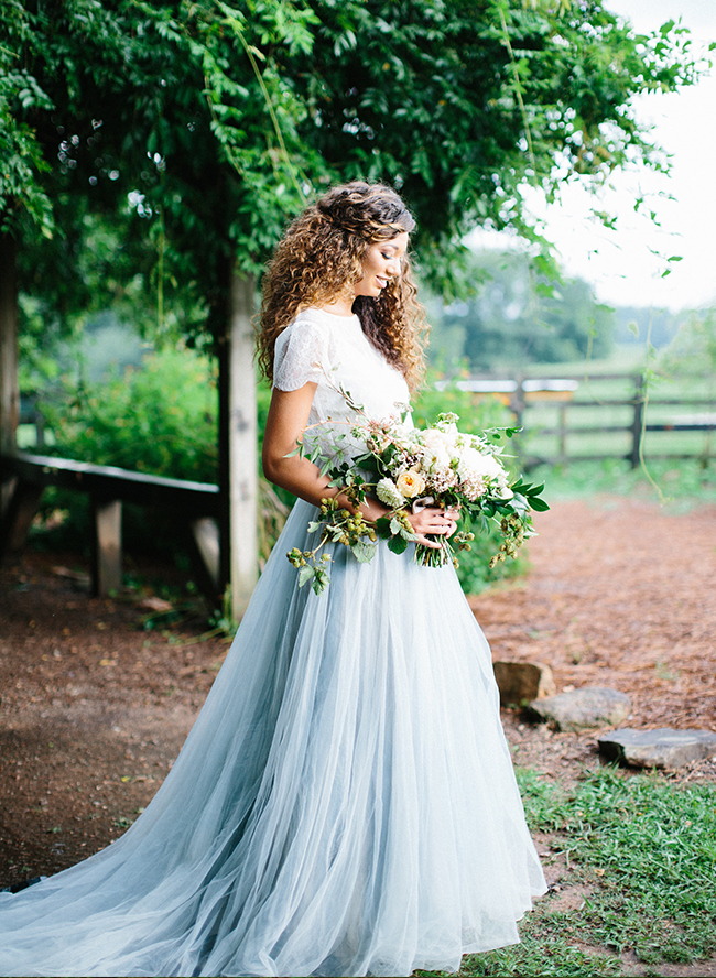 Beautiful Blue Peach Orchard Wedding Inspiration - Inspired by This