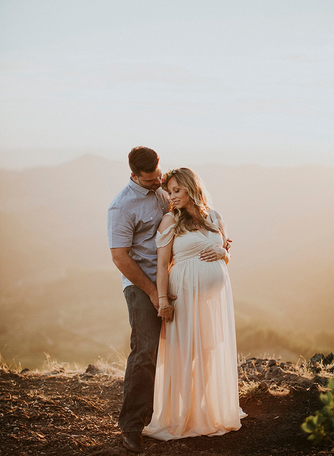 Mountain Maternity Photos at Sunset - Inspired by This