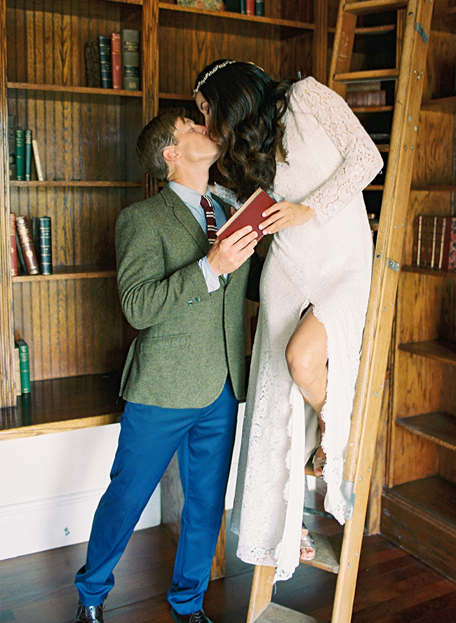 Intimate Fall Library Wedding - Inspired by This