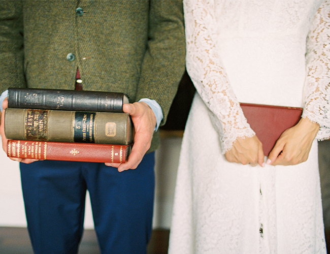 Intimate Fall Library Wedding - Inspired by This