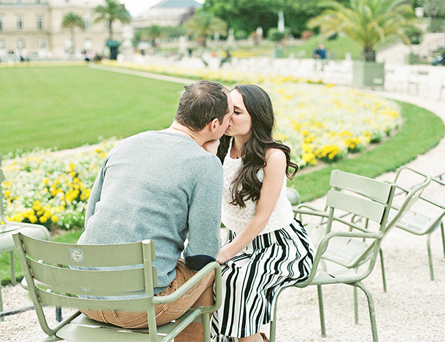 Parisian Engagement Photos in Luxembourg Garden - Inspired by This