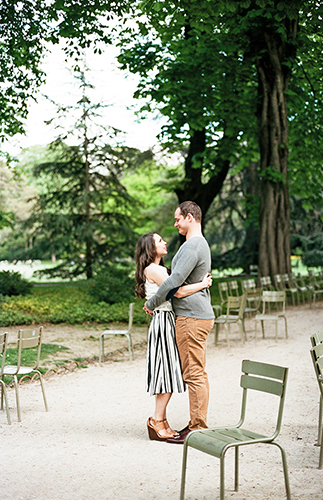 Parisian Engagement Photos in Luxembourg Garden - Inspired by This