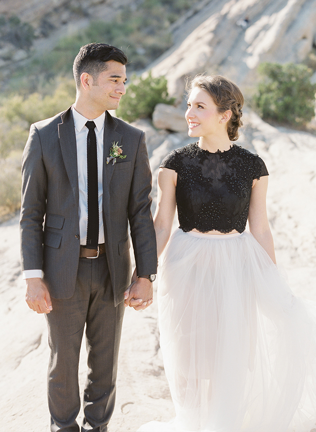 Romantic Black & White Desert Elopement - Inspired by This