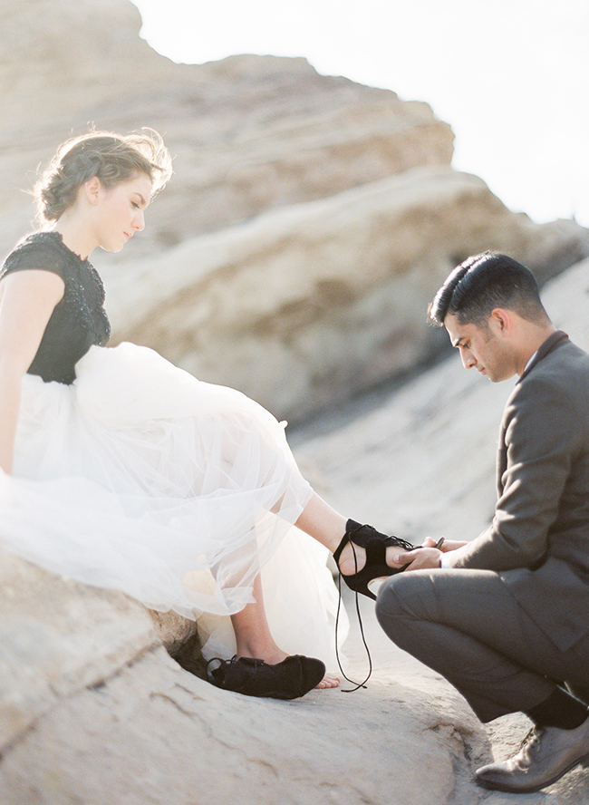 Romantic Black & White Desert Elopement - Inspired by This