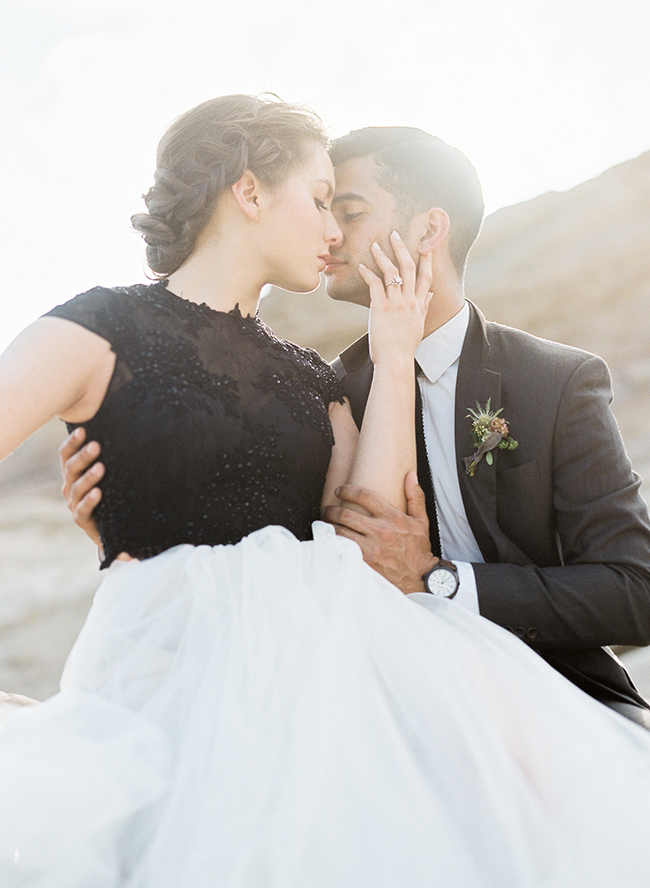 Romantic Black & White Desert Elopement - Inspired by This