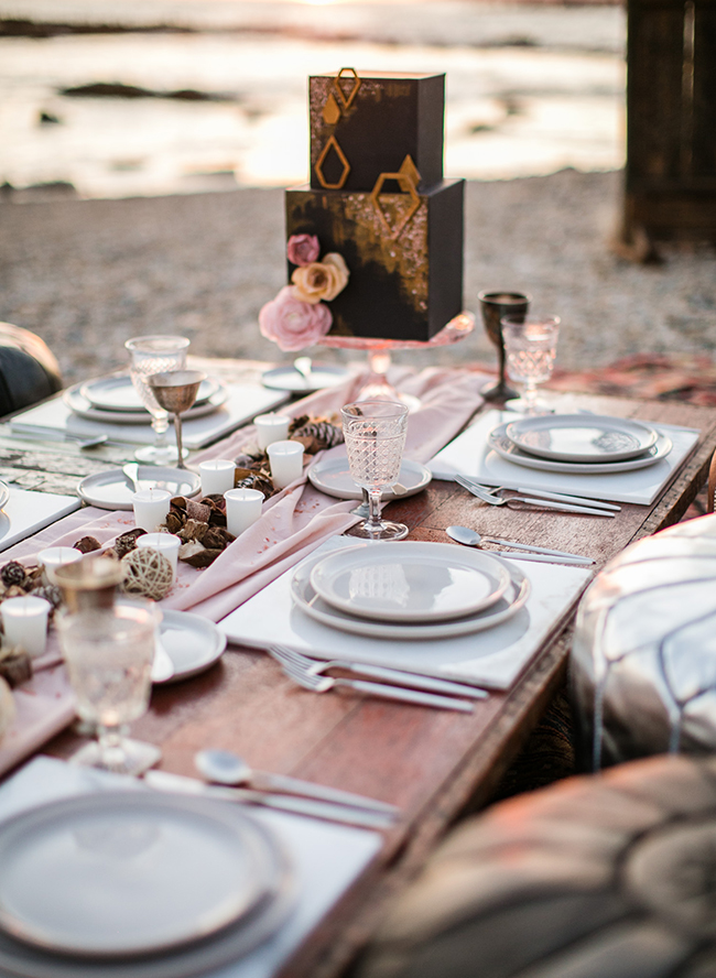 Moody Beach Elopement with Moroccan Details - Inspired by This