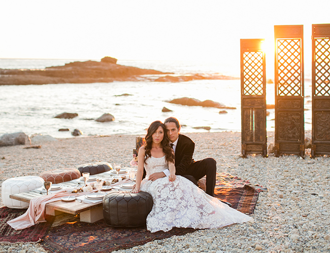 Moody Beach Elopement with Moroccan Details - Inspired by This