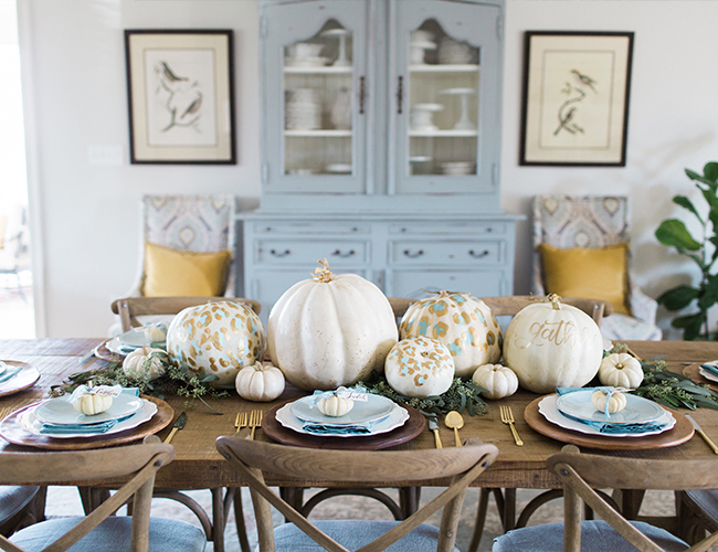 Modern Blue & Gold Thanksgiving - Inspired by This