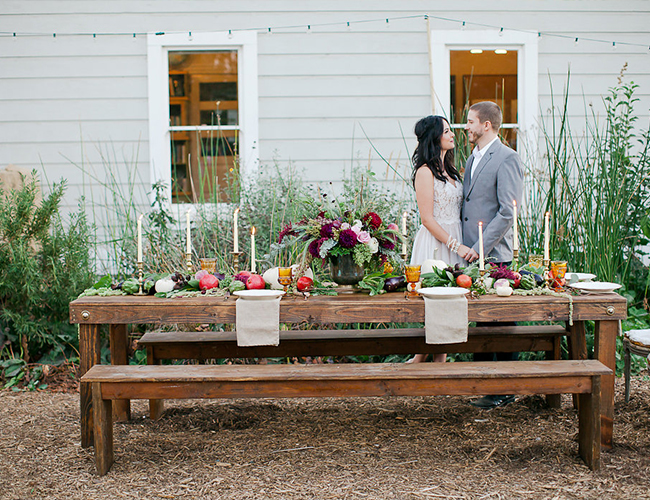 Farm shop tables wedding