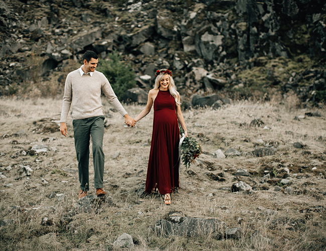 Romantic Red Maternity Photos in Portland - Inspired by This