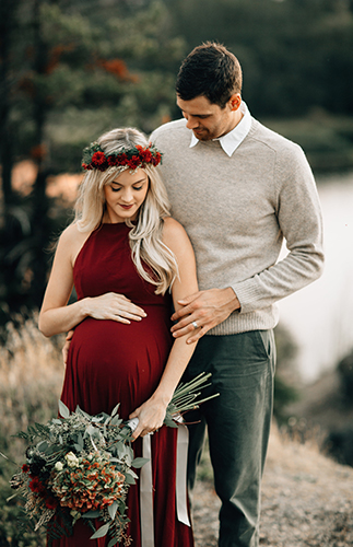 Romantic Red Maternity Photos in Portland - Inspired by This