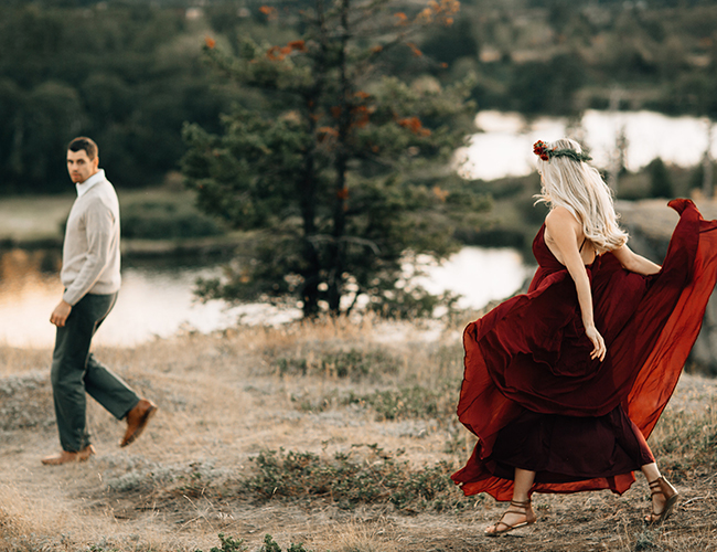 Romantic Red Maternity Photos in Portland - Inspired by This