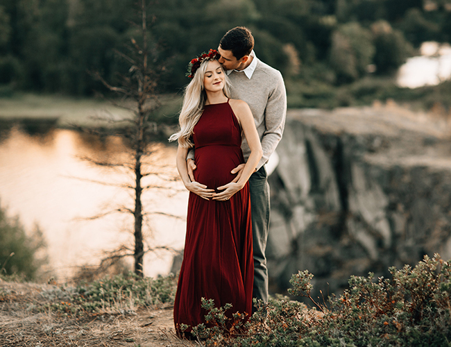 Romantic Red Maternity Photos in Portland - Inspired by This