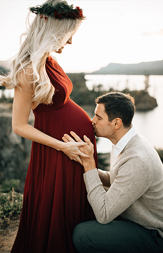 Romantic Red Maternity Photos in Portland - Inspired by This