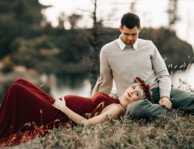 Romantic Red Maternity Photos in Portland - Inspired by This