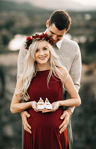 Romantic Red Maternity Photos in Portland - Inspired by This