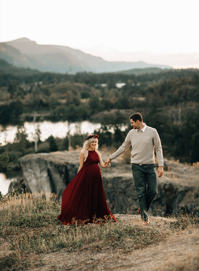 Romantic Red Maternity Photos in Portland - Inspired by This