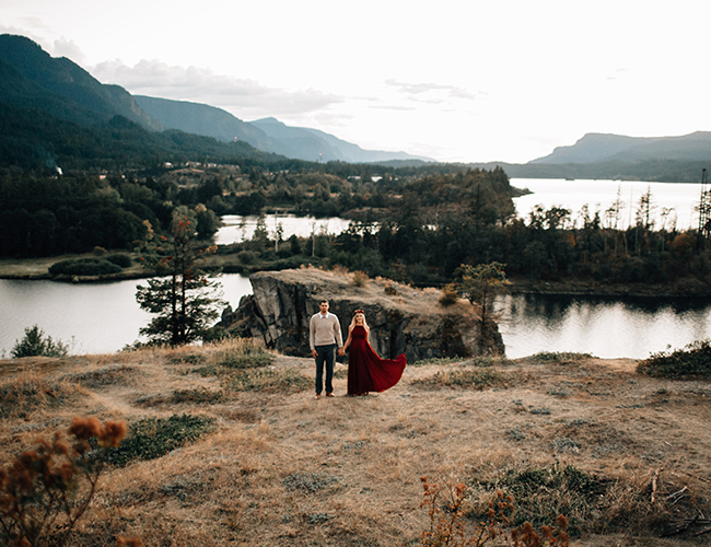 Romantic Red Maternity Photos in Portland - Inspired by This