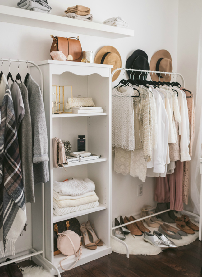 clean clothes in closet