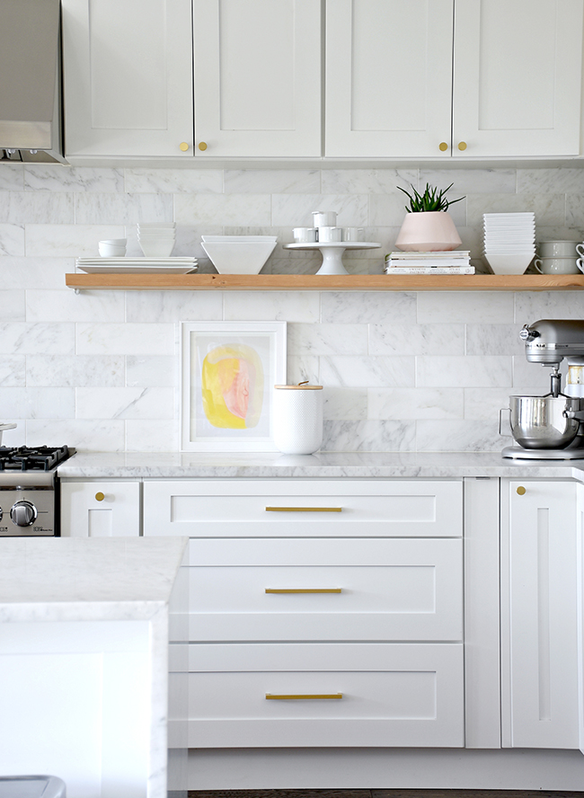 building open shelving below existing cabinets