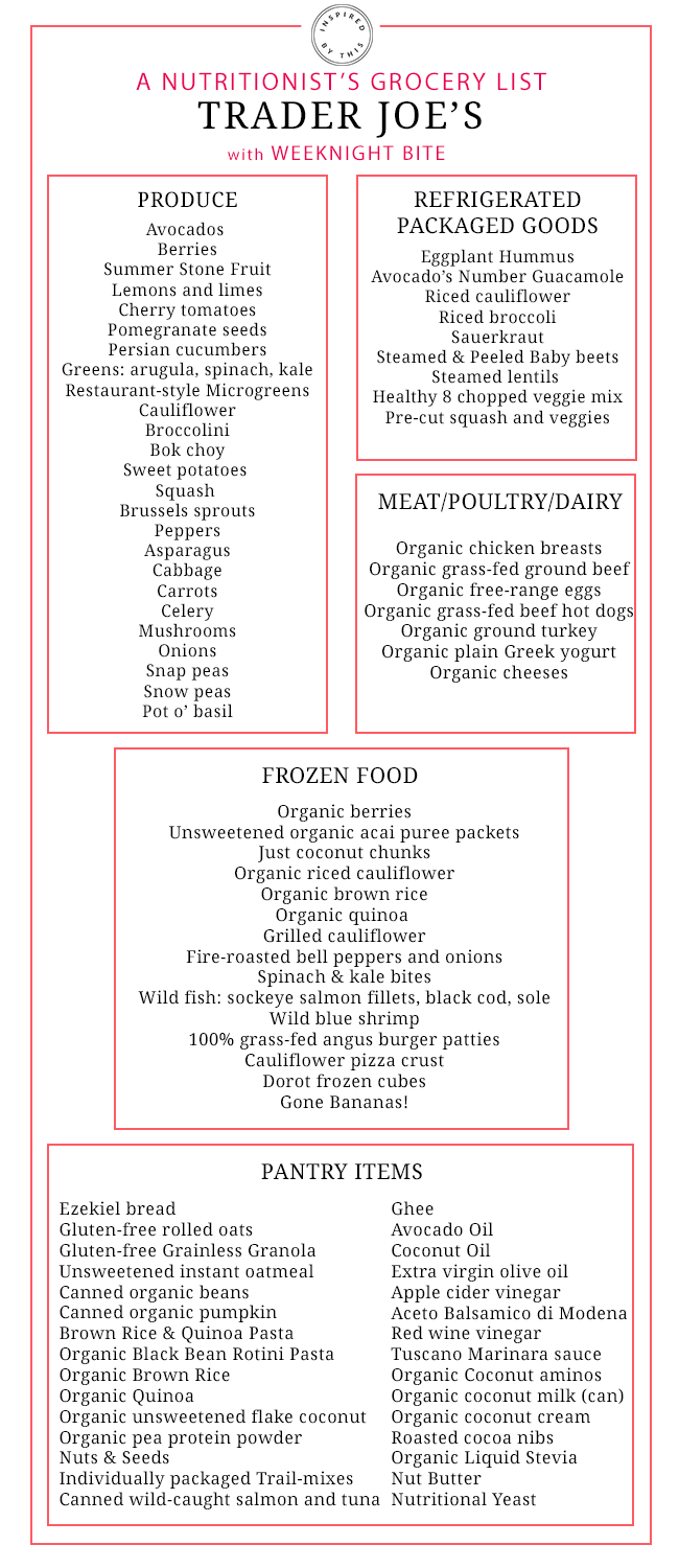 A Trader Joe S Grocery List From A Nutritionist Inspired By This