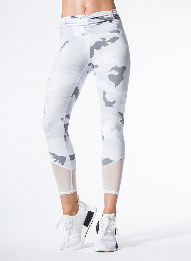 Carbon 38 White/Grey Camo Leggings