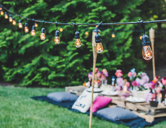 Colorful Backyard Dinner Party 