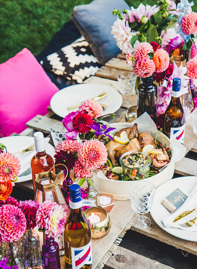 Colorful Backyard Dinner Party 