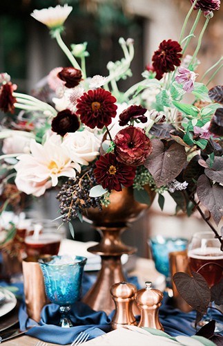 Burgundy and Blue wedding inspiration