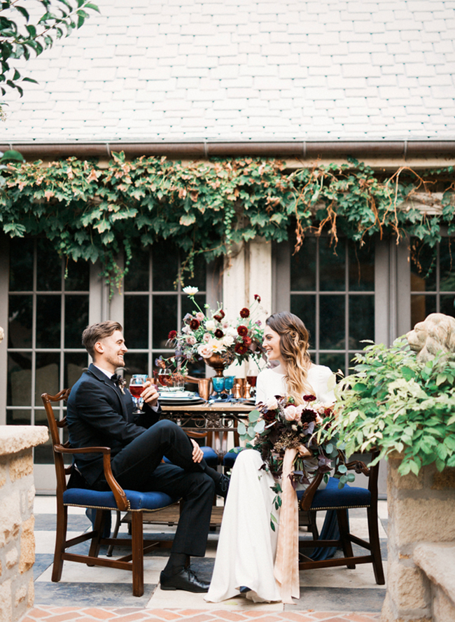 Burgundy and Blue wedding inspiration